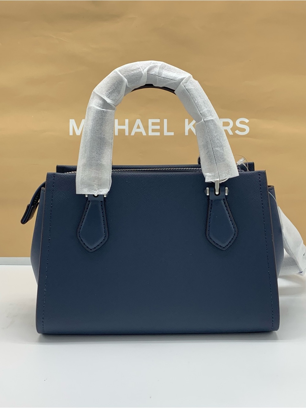 Michael Kors Marilyn Navy Floral Applique Satchel - Picture 7 of 15